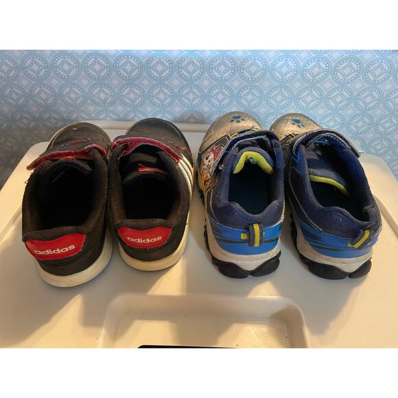 Adidas & Paw Patrol gym sneaker shoes toddler boys size 10 - fair condition - Picture 4 of 9